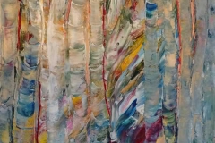 Birken. Dezember / Öl/Leinwand / 40x80