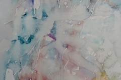 Im Schneefall / Aquarell / 17 x 24
