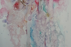 Flasche mit Trauben / Aquarell / 17 x 24