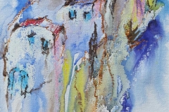 Impressionen / Aquarell/Ölpastellkreide / 17 x 24