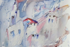 Impressionen / Aquarell/Ölpastellkreide / 32 x 24