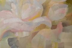 Blumen in geflochtener Vase / Öl/Leinwand / 60x90