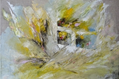 Fenster Bunt mit Blumen Lila / Öl/Leinwand / 40x30 / - nicht zu erwerben -