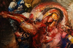 Captain America vs. Iron Man. Interpretation / Öl/Leinwand / 80x60 / - verkauft -