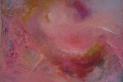 Das Boot im Rosa Meer / Öl/Leinwand / 30x24