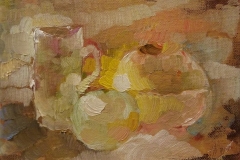 Stilleben mit Apfel / Öl/Leinwand / 18x13