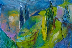 Landschaft in Lila Blau / Öl/Leinwand / 18x13 / - verkauft -