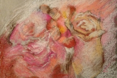 Elfe in Rosen / Pastellkreide / 18x13 / - nicht zu erwerben -