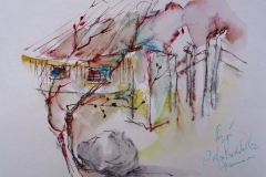 Groß-Buchholz / Aquarell/Mischtechnik / 14,8 x 10,6