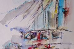 Groß-Buchholz / Aquarell/Mischtechnik / 10,6 x 14,8