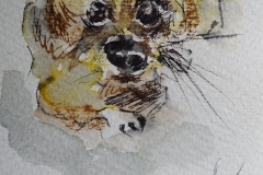 Kleiner Hund / Aquarell/Mischtechnik / 8 x 10,5