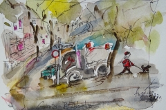 Klingerstraße / Aquarell/Mischtechnik / 14 x 10