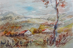 Unterwegs zum Starnberger See / Aquarell / 15 x 10