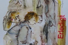 Linie 7 / Aquarell/Mischtechnik / 14 x 10