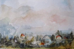 Schafe / Aquarell / 17 x 24