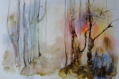 Abendrot / Aquarell/Mischtechnik / 24 x 17
